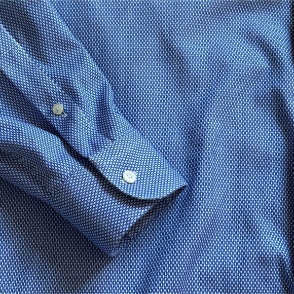 Joseph Abboud Mens Button Front'Slim Fit' Shirt-Blue/White-16 32/33(M)-GUC - Picture 5 of 6